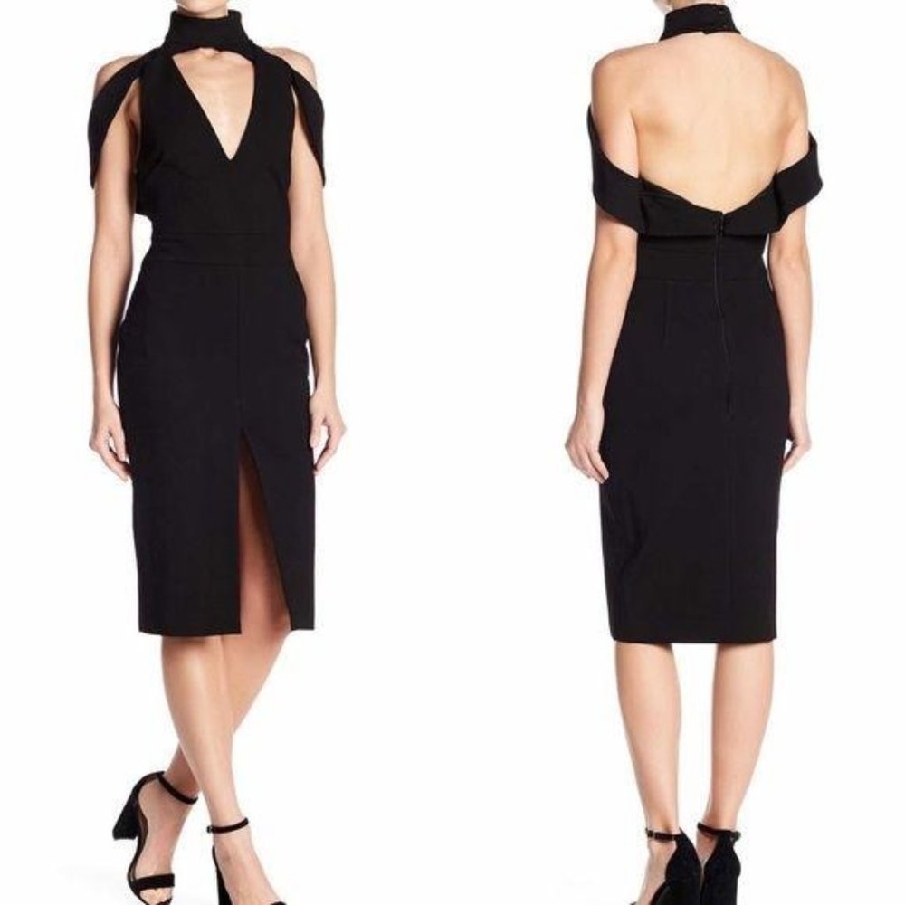 Elliatt Black Dress Cocktail Off Shoulder Midi NWT